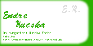 endre mucska business card